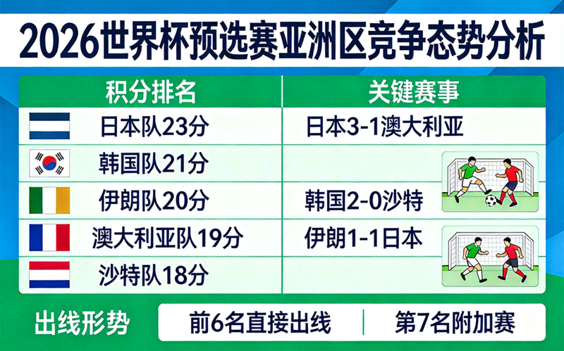 2026年世界杯预选赛亚洲区各国家队竞争态势分析报道配图